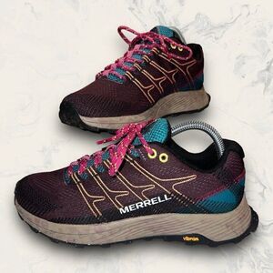Merrell Moab Flight Burgundy Teal Hiking Outdoor Shoe Sneaker Women’s Size 8